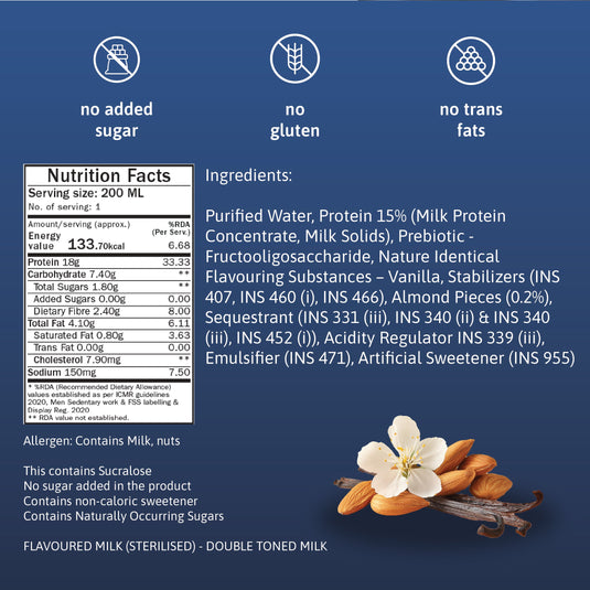 vanilla almond - 18g protein (pack of 2)