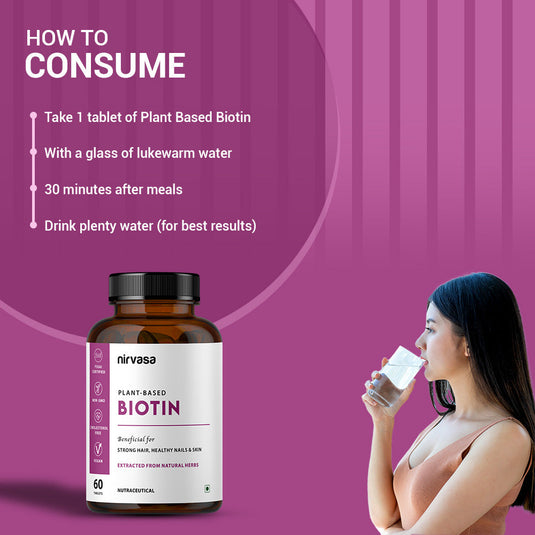 Nirvasa Plant-Based Biotin Tablets (60 Tabs)