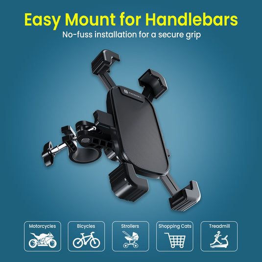 Black Portronics Mobike III Bike phone Holder with secure grip