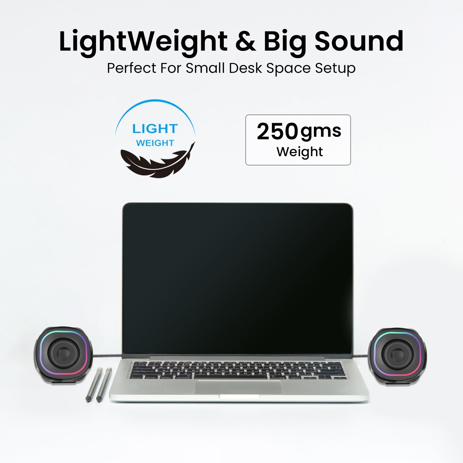 Black Portronics In Tune 5 12 watts usb speaker is compact and lighweight and big sound pc speaker