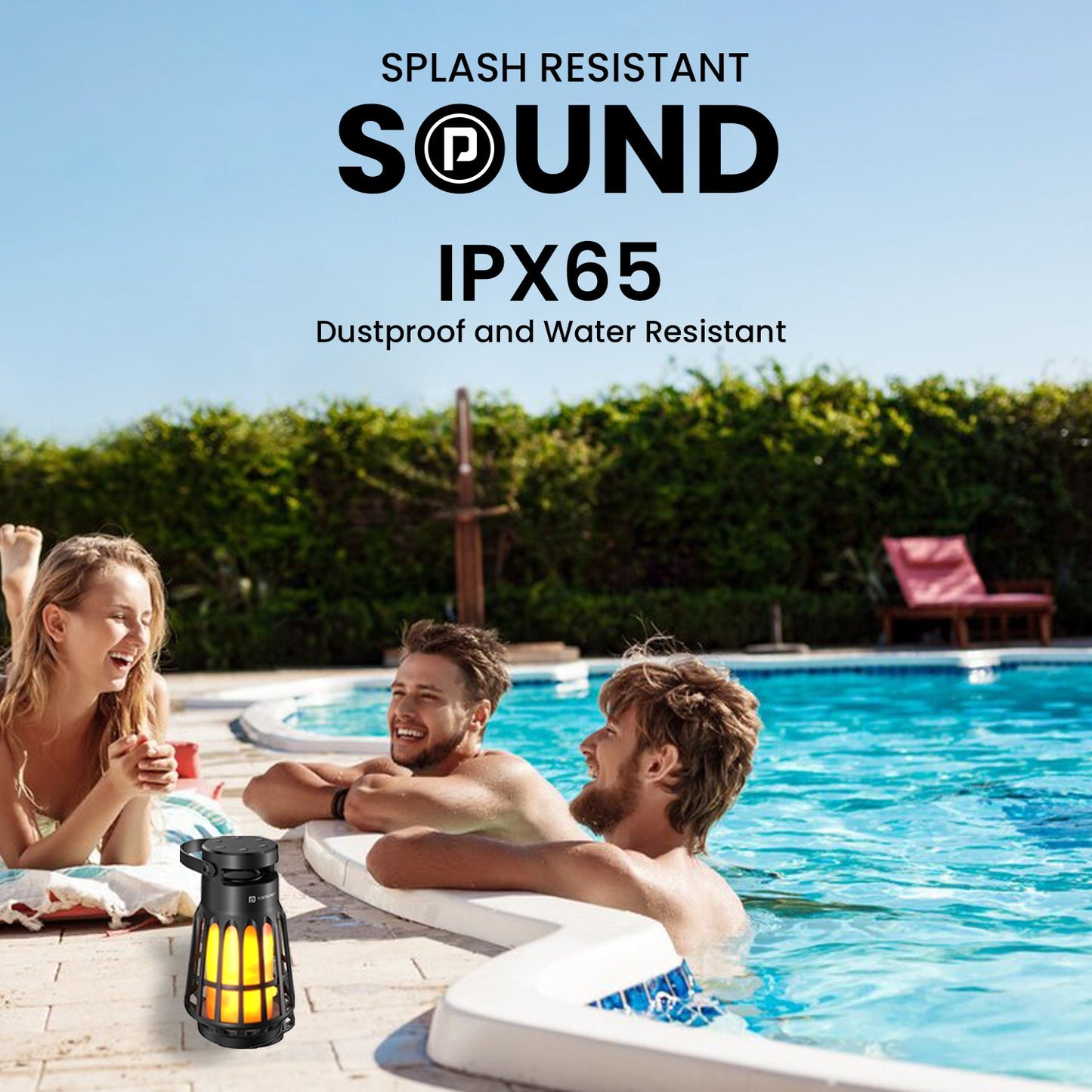 black Portronics Dash 6 portable wireless speaker with water resistant and dustproof speaker