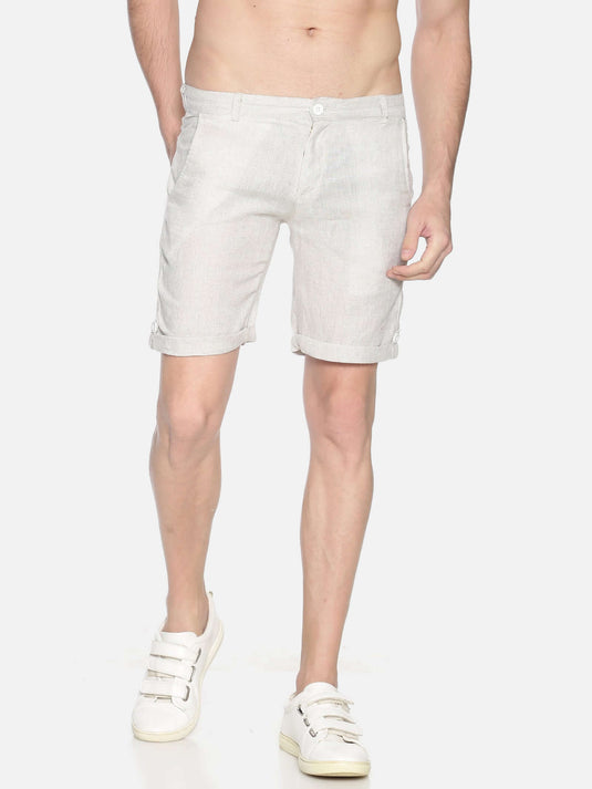 Ecentric Men Beige Hemp Shorts