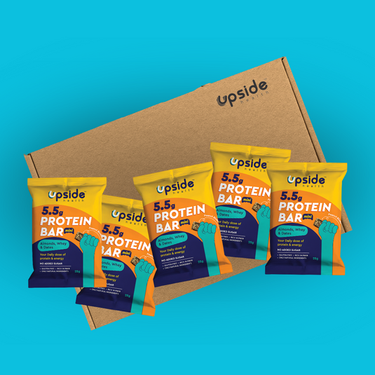 Upside Health Protein Bar Bites (Pack Of 5, 125 gram) - Peanut Blueberry Flavor - Almond, Dates, Foxtail Millets & Whey - No Added Sugar - Gluten Free