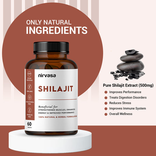 Nirvasa Pure Shilajit Tablet (60 Tabs)