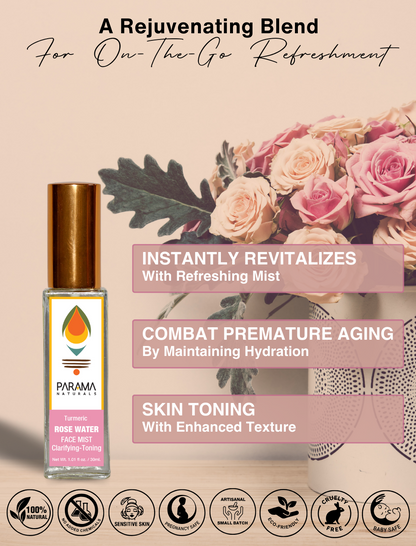 TURMERIC- ROSE WATER FACE MIST Clarifying & Toning