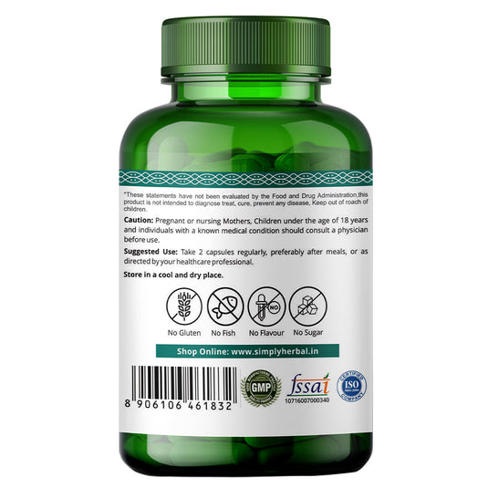 Simply Herbal Plant Based Vitamin B12 - 60 Capsules | Boost Energy & Brain Function