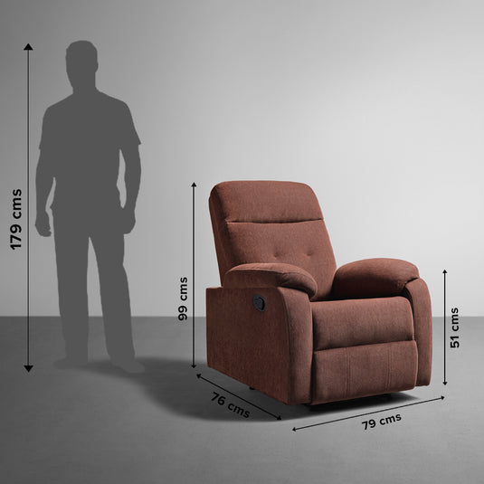 Sleepyhead RX5 - Single Seater Fabric Recliner (Turkish Brown)