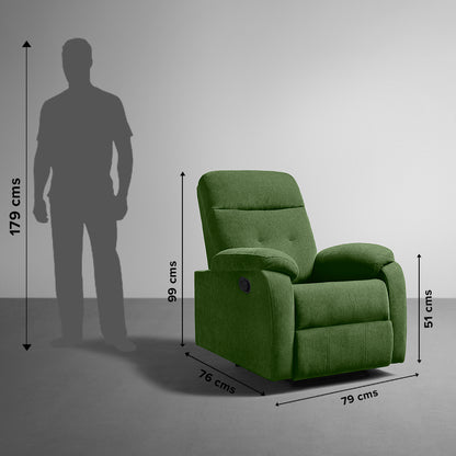 Sleepyhead RX5 - Single Seater Fabric Recliner (Avocado Green)