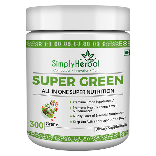 Simply Herbal Super Green Herbs Mix Supplement Powder (All in One Nutrition) – 300 GM