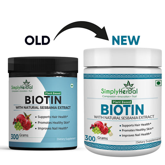 Simply Herbal Plant-Based Biotin Powder with Natural Sesbania Agati Extract – 300 Gm