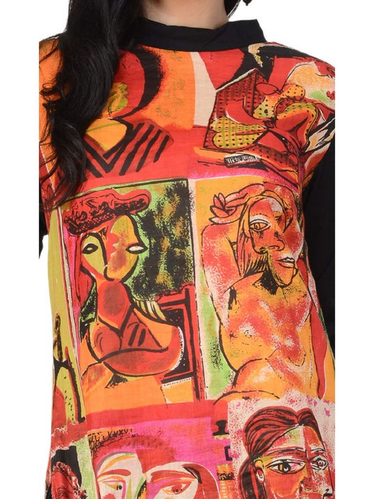 Casual 3/4 Sleeve Printed  Kurti