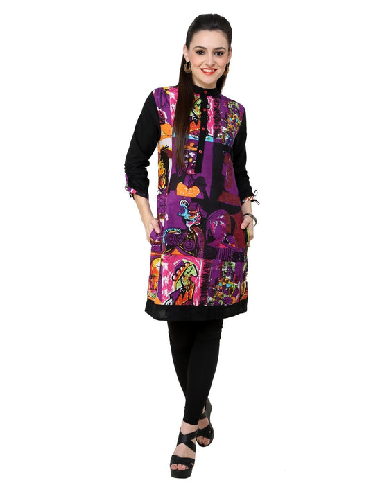 Pannkh Women's Casual 3/4 Sleeve Printed Kurti