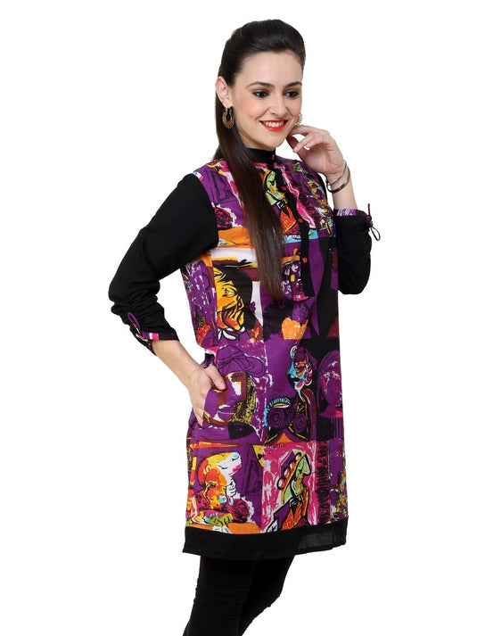 Pannkh Women's Casual 3/4 Sleeve Printed Kurti