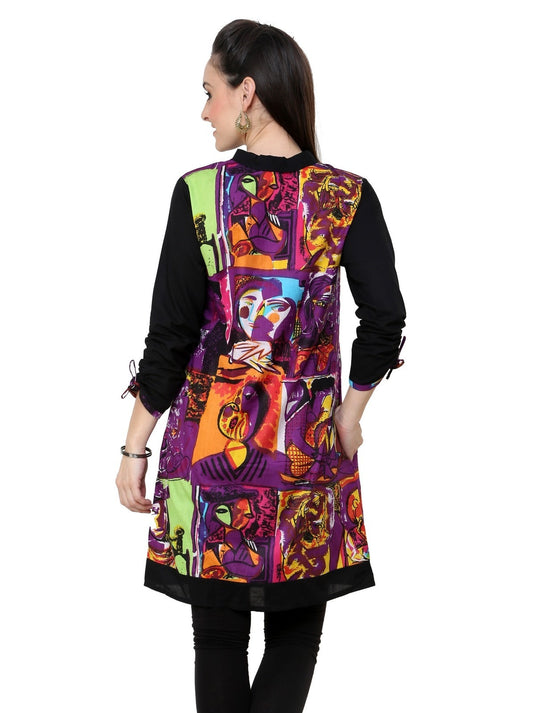 Pannkh Women's Casual 3/4 Sleeve Printed Kurti