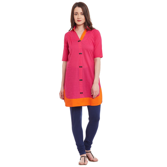 Pannkh Casual 3/4 Sleeve Solid Women's Kurti