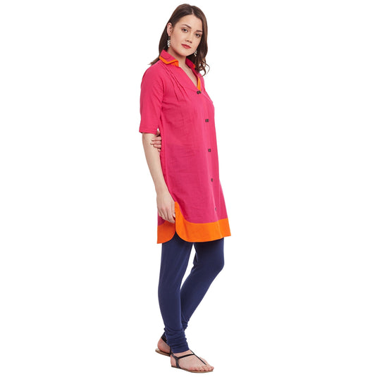 Pannkh Casual 3/4 Sleeve Solid Women's Kurti