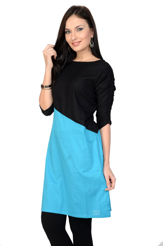 Casual 3/4 Sleeve Solid  Kurti