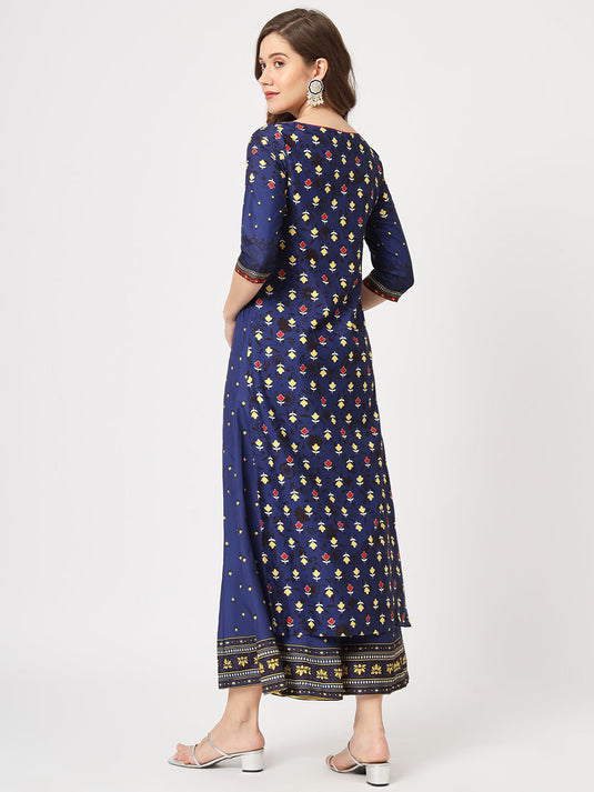 Mughal High-Low Top With Kalidaar Palazzo