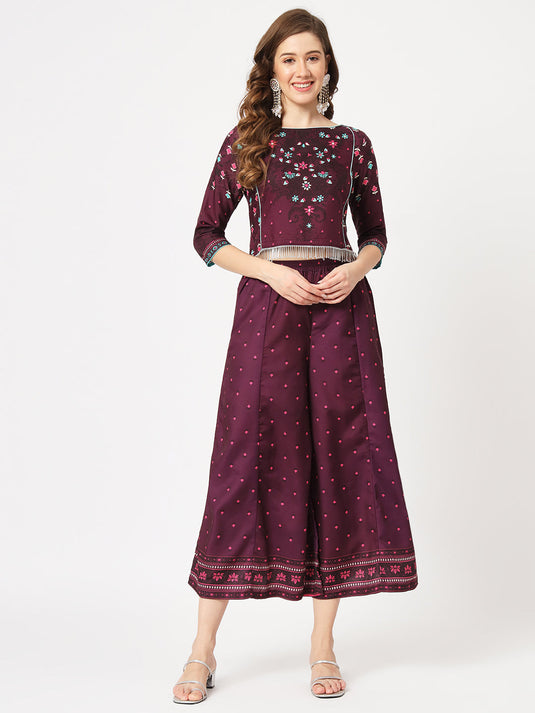 Mughal High-Low Top With Kalidaar Palazzo