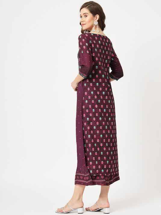 Mughal High-Low Top With Kalidaar Palazzo