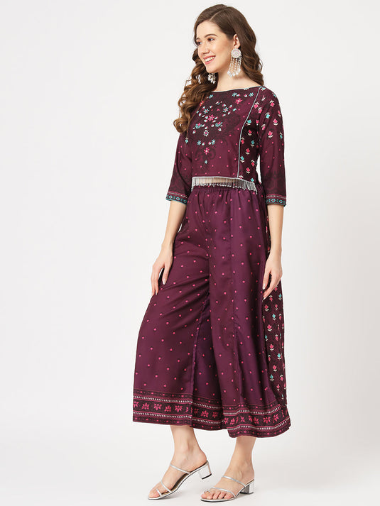 Mughal High-Low Top With Kalidaar Palazzo