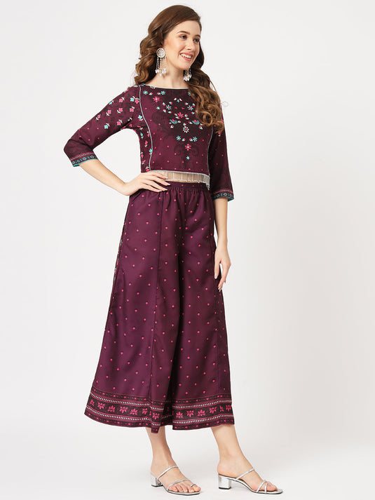 Mughal High-Low Top With Kalidaar Palazzo