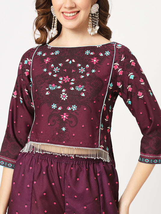 Mughal High-Low Top With Kalidaar Palazzo