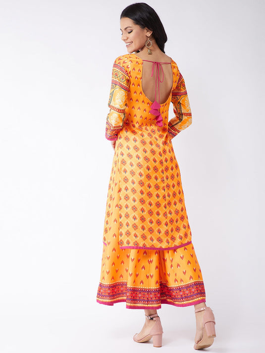 Kasturi Digital Printed Flared Kurta With Palazzo