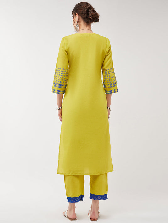 Casual Printed Kurta With Straight Pant Set