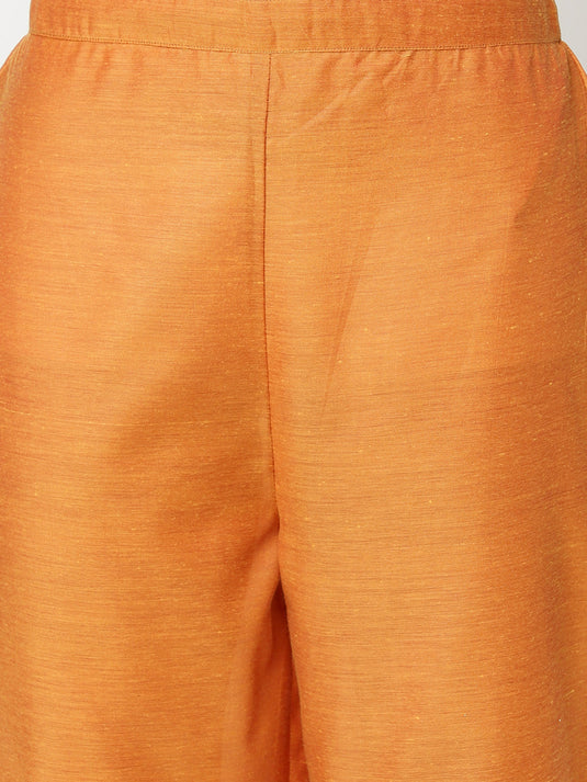 Festive Yoke Kurta With Straight Pant And Matching Dupatta Set