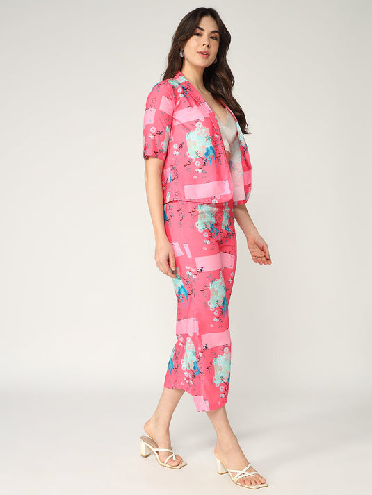 Fusion Digital Printed Blazer With Pant Set