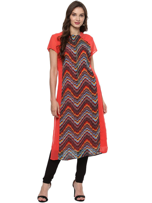 Pannkh Women's Casual Half Sleeve Printed Kurti