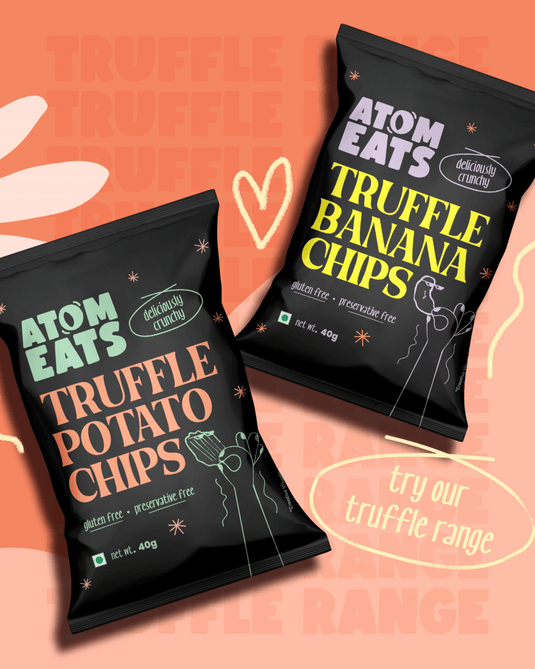 Atom Eats | Truffle Potato Chips, Pack of 2 , Ruffle Cut for Extra Flavour, 40 g each