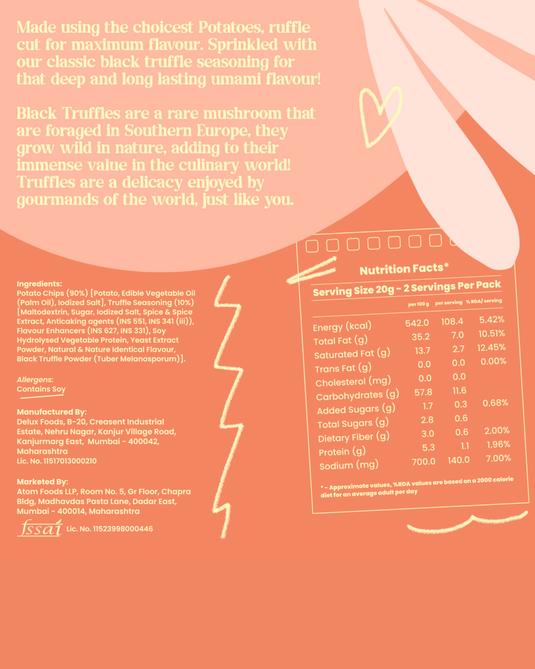 Atom Eats | Truffle Variety Pack, Pack of 3, Truffle Banana - 40g, Truffle Potato - 40g & Truffle Peanuts - 120g