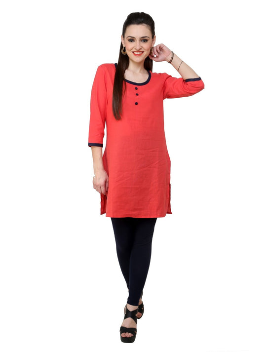 Pannkh Women's 3/4sleeves front buttoned kurti