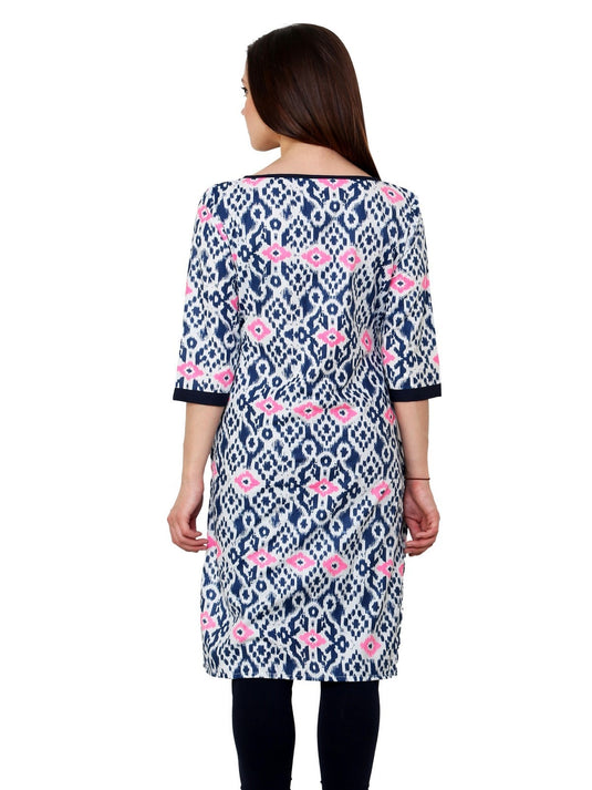 Pannkh Women's Neon Block Print Kurti