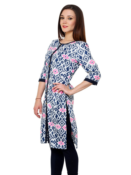 Pannkh Women's Neon Block Print Kurti