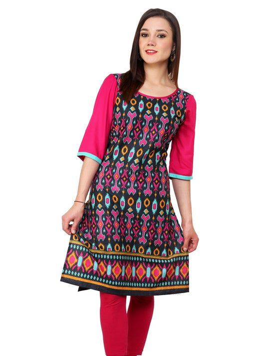 Pannkh Women's Pink Ikat With Dori