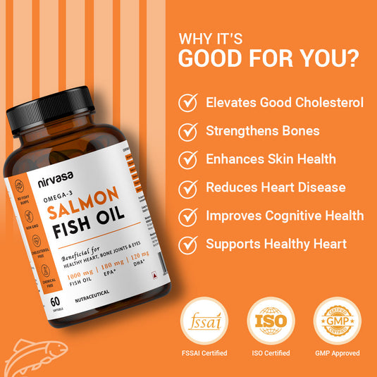 Nirvasa Salmon Fish Oil Softgels 60 Capsules