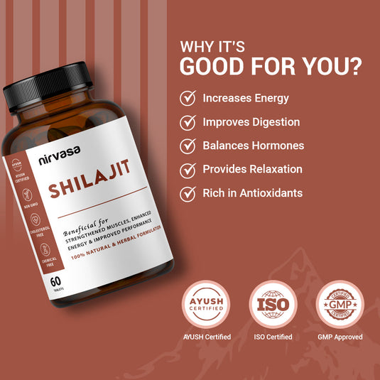 Nirvasa Pure Shilajit Tablet (60 Tabs)