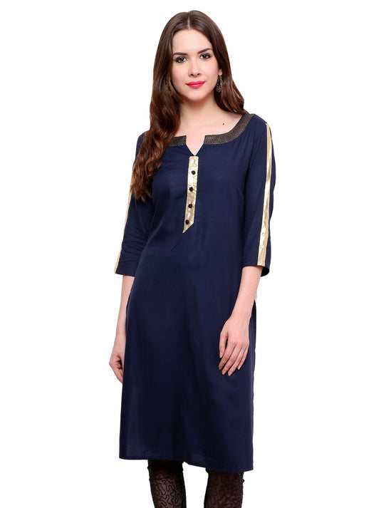 Pannkh Women's brocade Placket Kurti