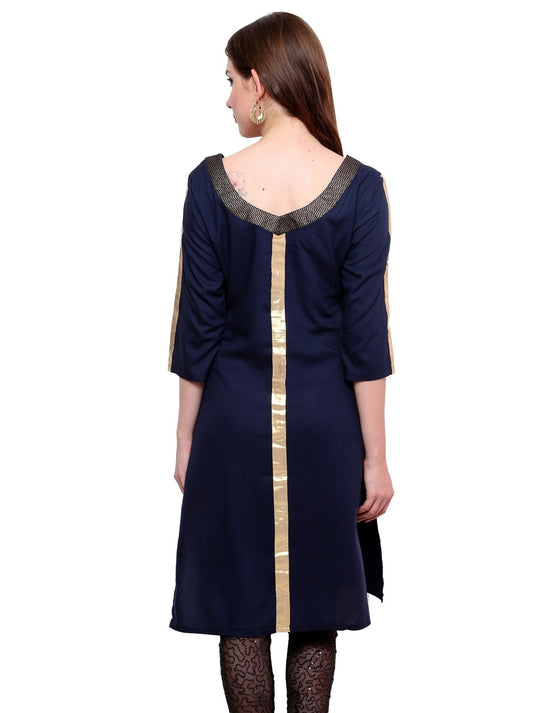 Pannkh Women's brocade Placket Kurti