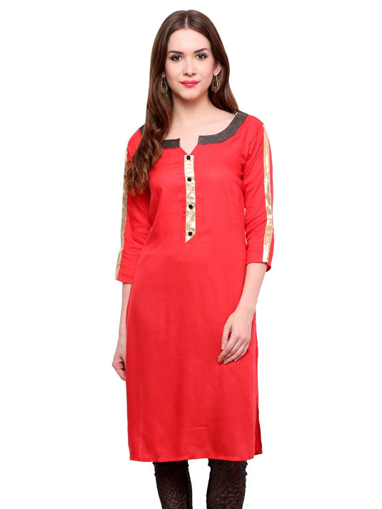 Pannkh Women's brocade Placket Kurti