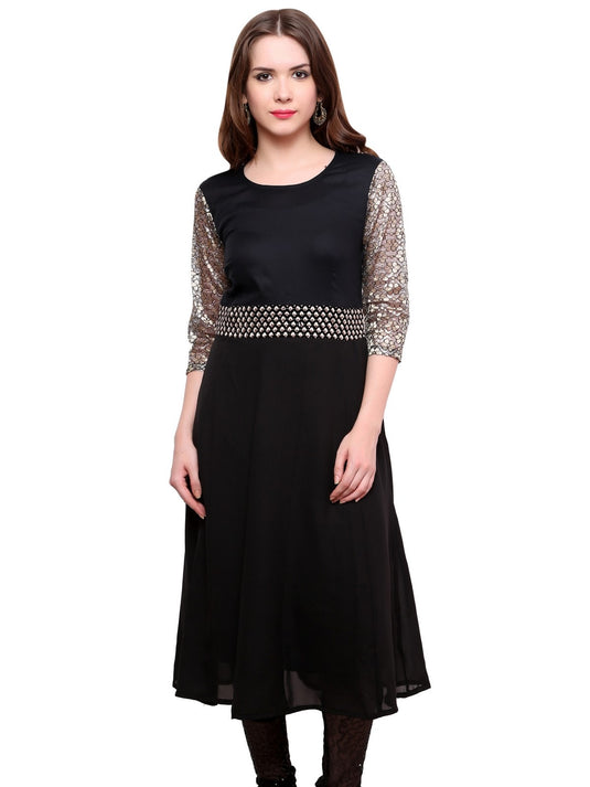 Pannkh Women's Brocade Belt Kurti