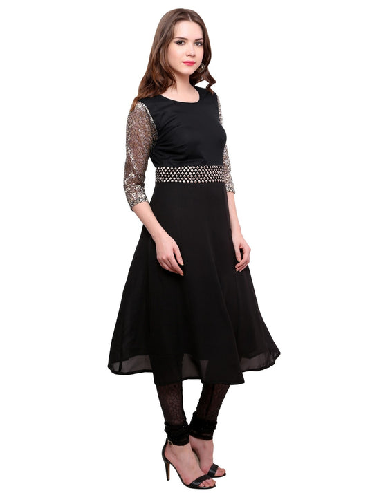 Pannkh Women's Brocade Belt Kurti