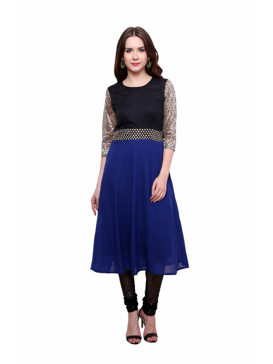 Pannkh Women's Brocade Belt Kurti