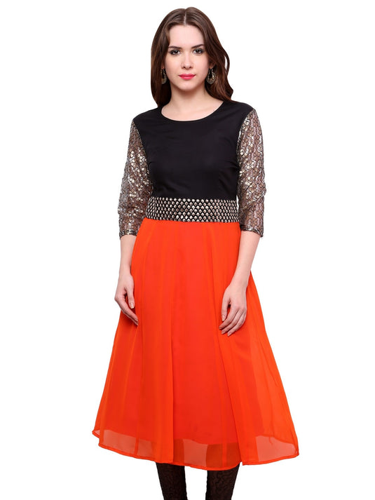 Pannkh Women's Brocade Belt Kurti