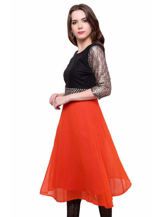 Pannkh Women's Brocade Belt Kurti