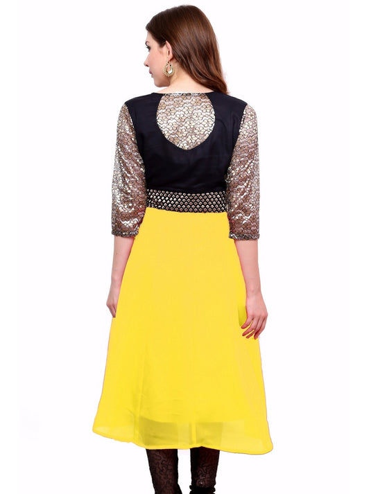 Pannkh Women's Brocade Belt Kurti