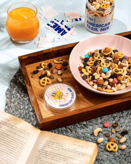 Atom Eats | American Trail Mix: Salted Pretzels, Chocolate, Peanuts, Almonds, 150 g